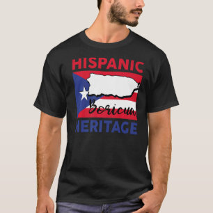 Camiseta Bandera de Boricua Puerto Rico Mapa de herencia hi