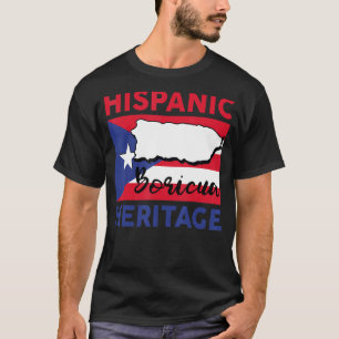 Camiseta Bandera de Boricua Puerto Rico Patrimonio hispano 
