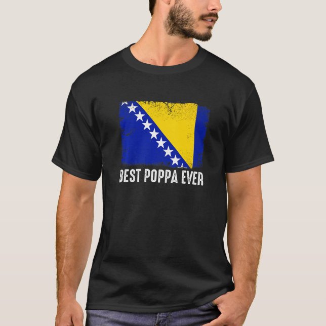 Camiseta Bandera de Bosnia Herzegovina Mejor Familia De Pop (Anverso)