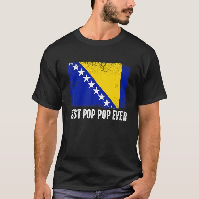 Camiseta Bandera de Bosnia Herzegovina Mejor Pop De La Hist (Anverso)