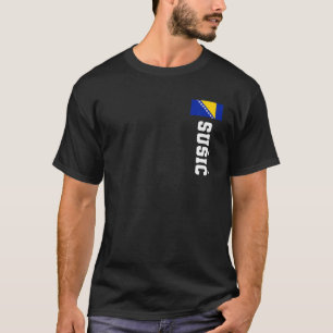 Camiseta Bandera De Bosnia Susic Apellido Escudo De Emblema