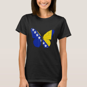 Camiseta Bandera de Bosnia y Herzegovina Mariposa Uva bosni