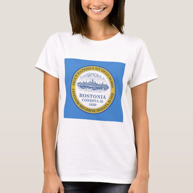 Camiseta Bandera de Boston (Massachusetts) (Anverso)
