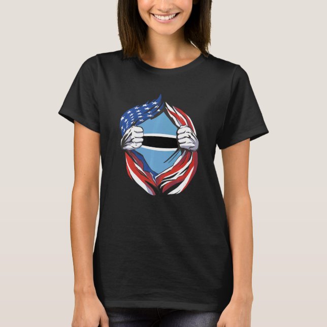 Camiseta Bandera de Botsuana norteamericana orgullosa de mi (Anverso)