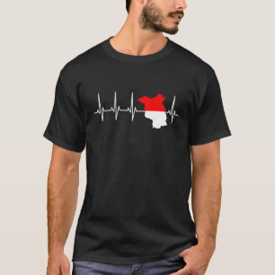 Camiseta Bandera de Brandenburgo ECG Heartbeat para Branden