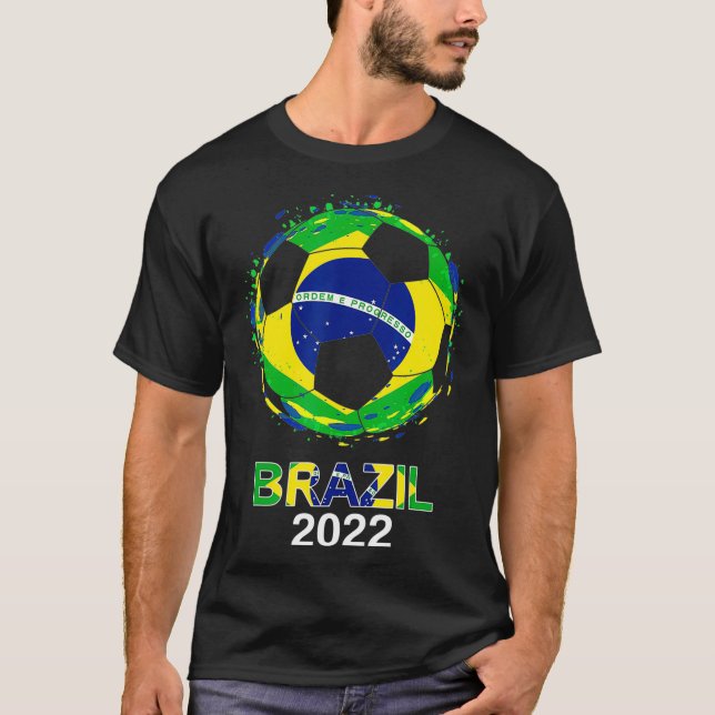 Camiseta Bandera de Brasil 2022 Equipo de fútbol brasileño  (Anverso)