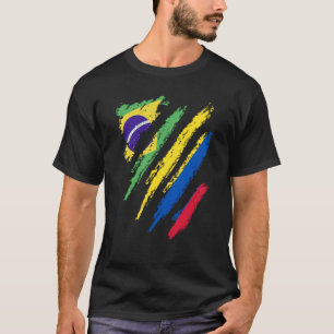 Camiseta Bandera de Brasil Colombia cultivó franjas patriót