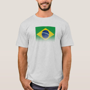 Camiseta Bandera De Brasil Con Efecto De Medio Tono