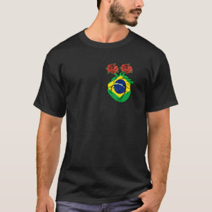 Camiseta Bandera de Brasil Corazón de Brasil