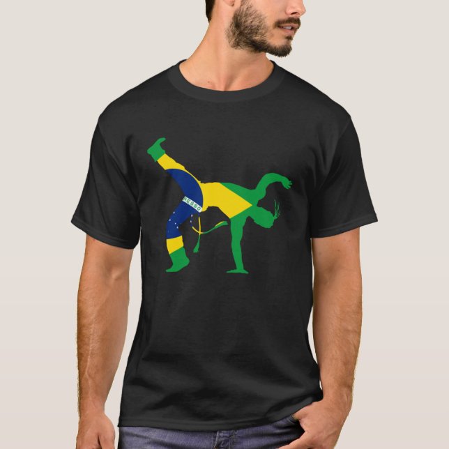 Camiseta Bandera de Brasil de Capoeira Bencao (Anverso)