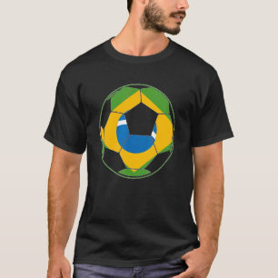 Camiseta Bandera de Brasil en chica de futbolistas
