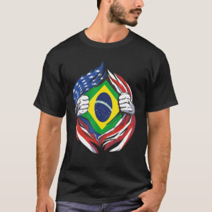 Camiseta Bandera De Brasil Estadounidense Orgullosa De Mi H