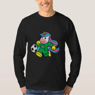 Camiseta Bandera de Brasil fútbol con Unicornio para niñas