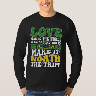 Camiseta Bandera de Brasil Hombres y Mujeres Lindos Til Bra