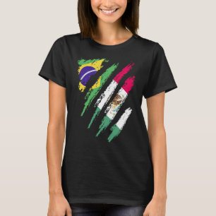 Camiseta Bandera de Brasil México cultiva franjas patriótic
