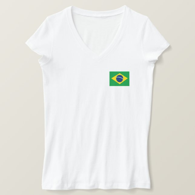 Camiseta Bandera de Brasil Patriótica (Anverso del diseño)