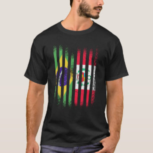 Camiseta Bandera de Brasil Perú cultivó banderas de país co