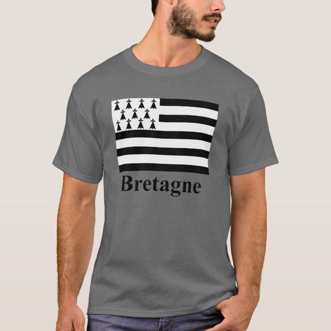 Camiseta Bandera de Bretaña con nombre en francés (Anverso)