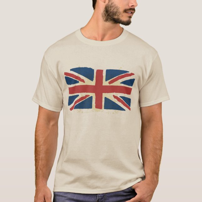 Camiseta Bandera de Británicos del Grunge de Union Jack (Anverso)