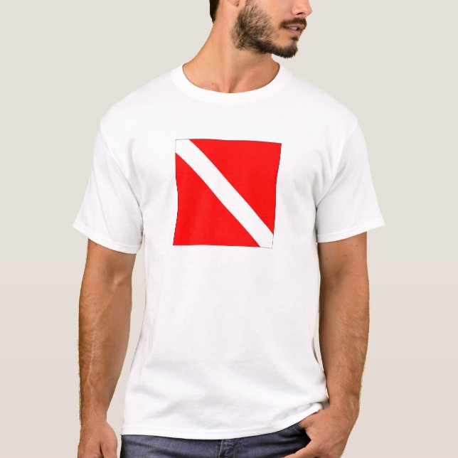 Camiseta Bandera de bucear hacia abajo (Anverso)