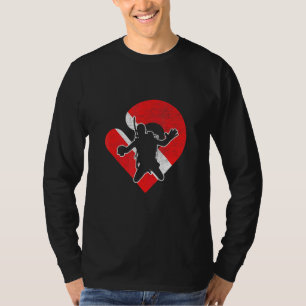 Camiseta Bandera de buceo Corazón Scuba Buceador Subacuátic