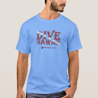 Camiseta Bandera de buceo de Hawái con fuente roja oscura a