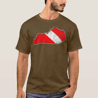 Camiseta Bandera de buceo de Kentucky Scuba Mapa de buceo d