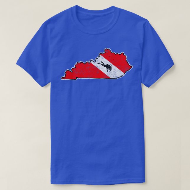 Camiseta Bandera de buceo de Kentucky Scuba Mapa de buceo d (Diseño del anverso)