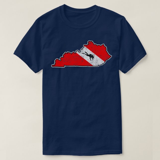 Camiseta Bandera de buceo de Kentucky Scuba Mapa de buceo d (Diseño del anverso)