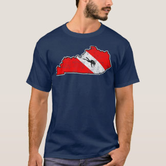 Camiseta Bandera de buceo de Kentucky Scuba Mapa de buceo d
