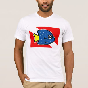 Camiseta Bandera de buceo del Damselfish de cola amarilla y