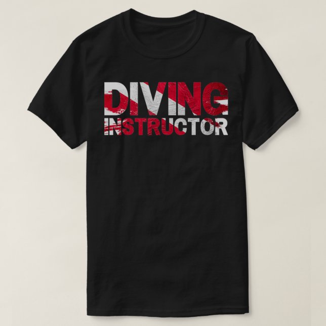 Camiseta Bandera de buceo del instructor de buceo (Diseño del anverso)