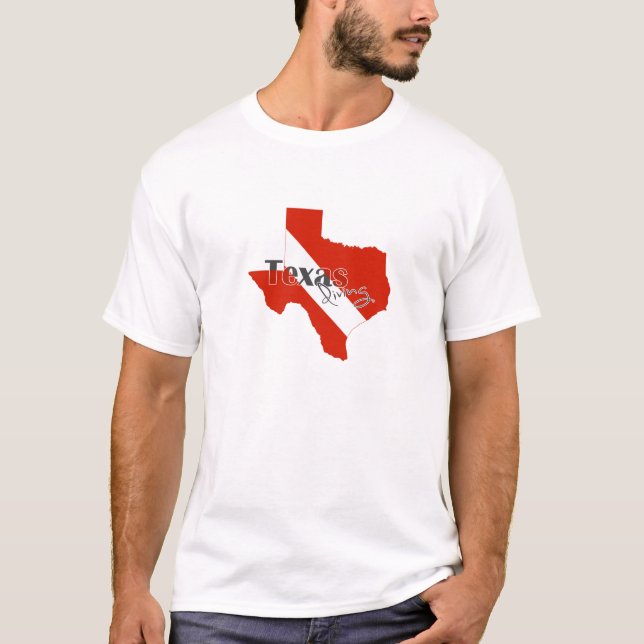 Camiseta Bandera de buceo en forma de Texas Texan Scuba Div (Anverso)