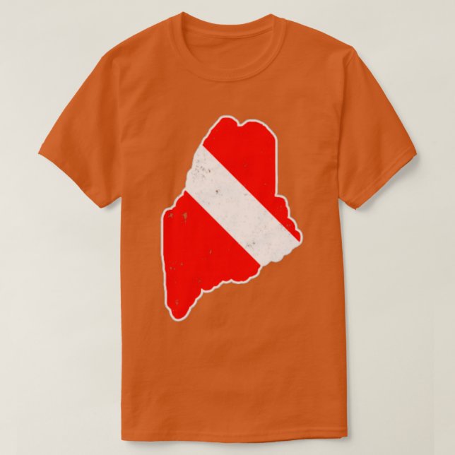 Camiseta Bandera de buceo Maine Scuba Buceando con bandera (Diseño del anverso)