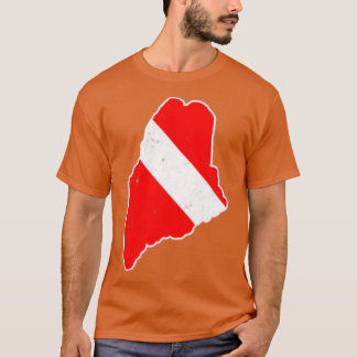 Camiseta Bandera de buceo Maine Scuba Buceando con bandera