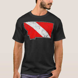 Camiseta Bandera de buceo Montana Bandera de buceo Scuba Ma