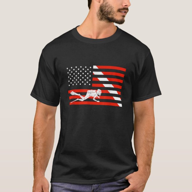 Camiseta Bandera de buceo norteamericana Guay Bandera de bu (Anverso)
