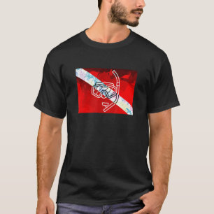 Camiseta Bandera de buceo Scuba máscara de buceo Snorkel Sc