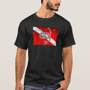 Camiseta Bandera de buceo Scuba máscara de buceo Snorkel Sc
