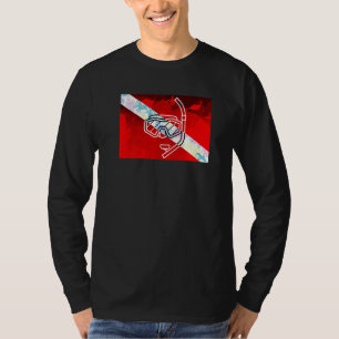 Camiseta Bandera de buceo Scuba máscara de buceo Snorkel Sc