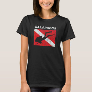 Camiseta Bandera de buceo vintage de las Islas Galápagos