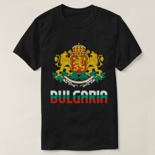 Camiseta Bandera de Bulgaria y Patriótico del Escudo de Arm