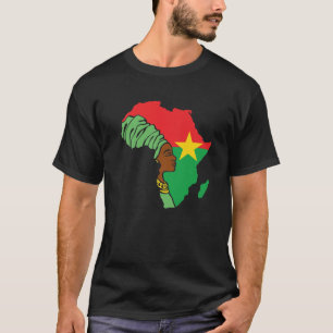 Camiseta Bandera de Burkina África Mapa del patrimonio ét