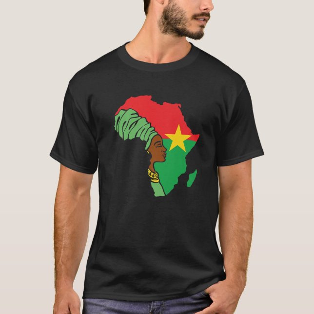 Camiseta Bandera de Burkina África Mapa del patrimonio étni (Anverso)