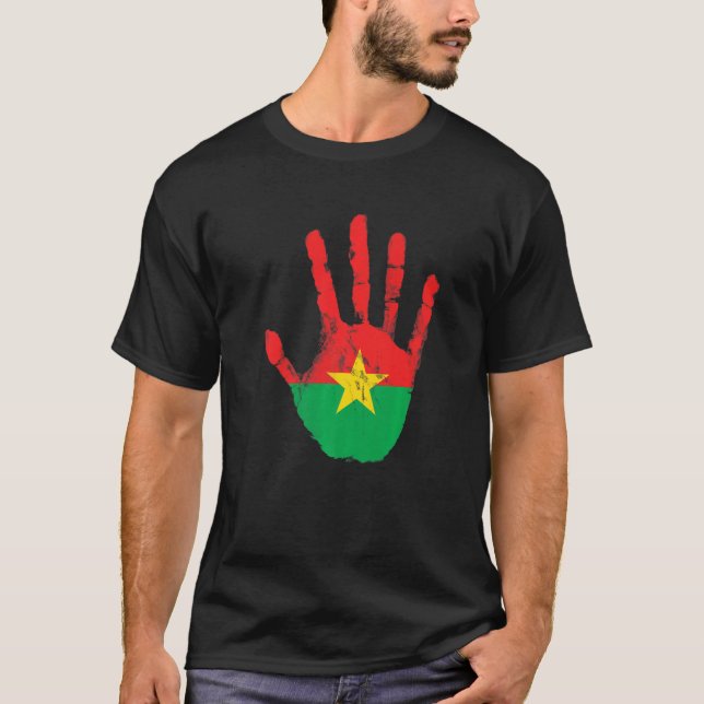 Camiseta Bandera de Burkina Faso entrega orgullosamente bur (Anverso)