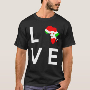Camiseta Bandera de Burundi ama la silueta de África para