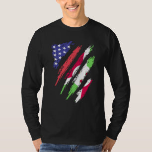 Camiseta Bandera de Burundi Americano Patriota Crece Corazó