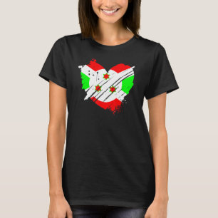 Camiseta Bandera de Burundi me encanta Burundi, está en mi