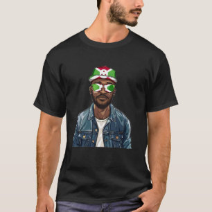 Camiseta Bandera de Burundi para hombres souvenirs Cap Boy