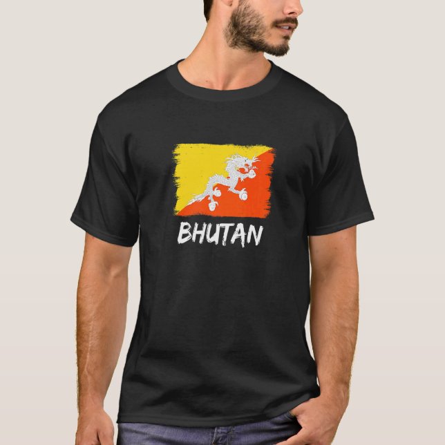 Camiseta Bandera de Bután (Anverso)